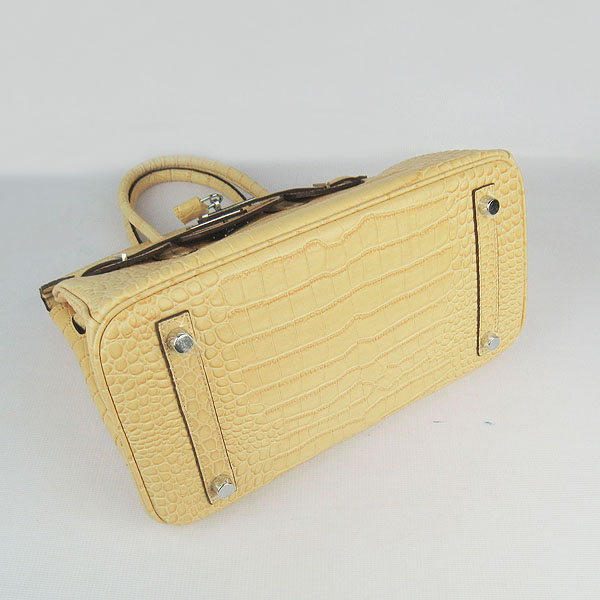 Replica Hermes Birkin 30CM Crocodile Veins Bag Yellow 6088 On Sale - Click Image to Close